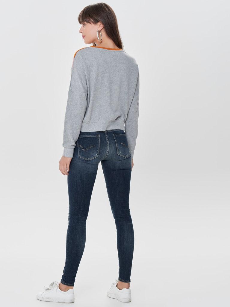 ONLY Damen Pullover ONLGIGI L/S BLOCK BATWING O-NECK SWT