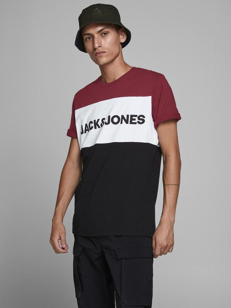 Jack & Jones Herren T-Shirt JJELOGO BLOCKING TEE SS NOOS