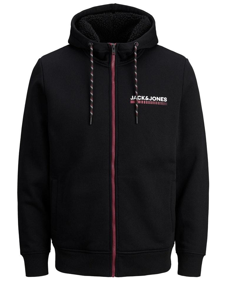 Jack & Jones Herren Hoodie JCOLIZ SWEAT ZIP HOODBLACK