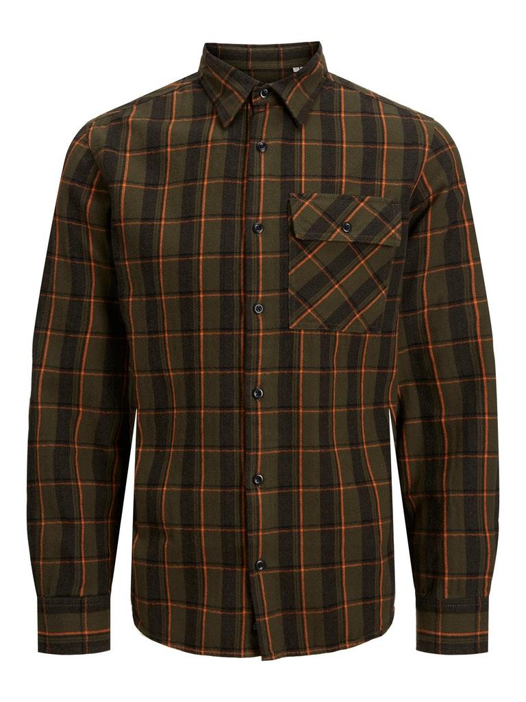 Jack & Jones Herren Hemd JCODESERT HERRINGBONE CHECK SHIRT LS LN