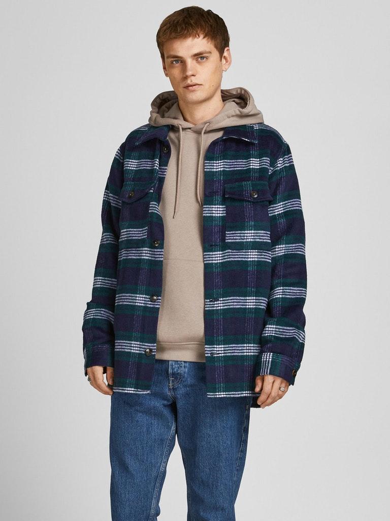 Jack & Jones Herren Hemd JOROLLIE CHECK OVERSHIRT LS SN