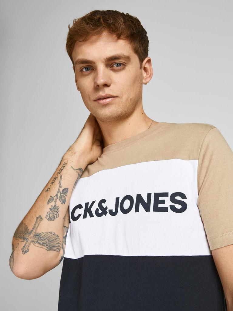 Jack & Jones Herren T-Shirt JJELOGO BLOCKING TEE SS NOOS