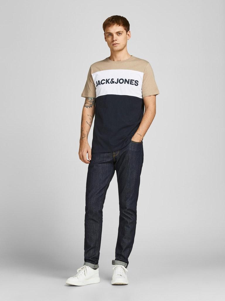 Jack & Jones Herren T-Shirt JJELOGO BLOCKING TEE SS NOOS