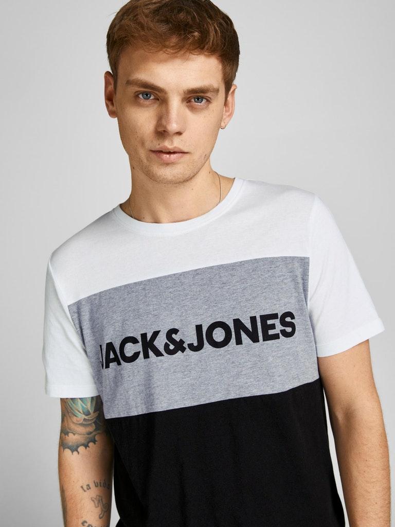 Jack & Jones Herren T-Shirt JJELOGO BLOCKING TEE SS NOOS