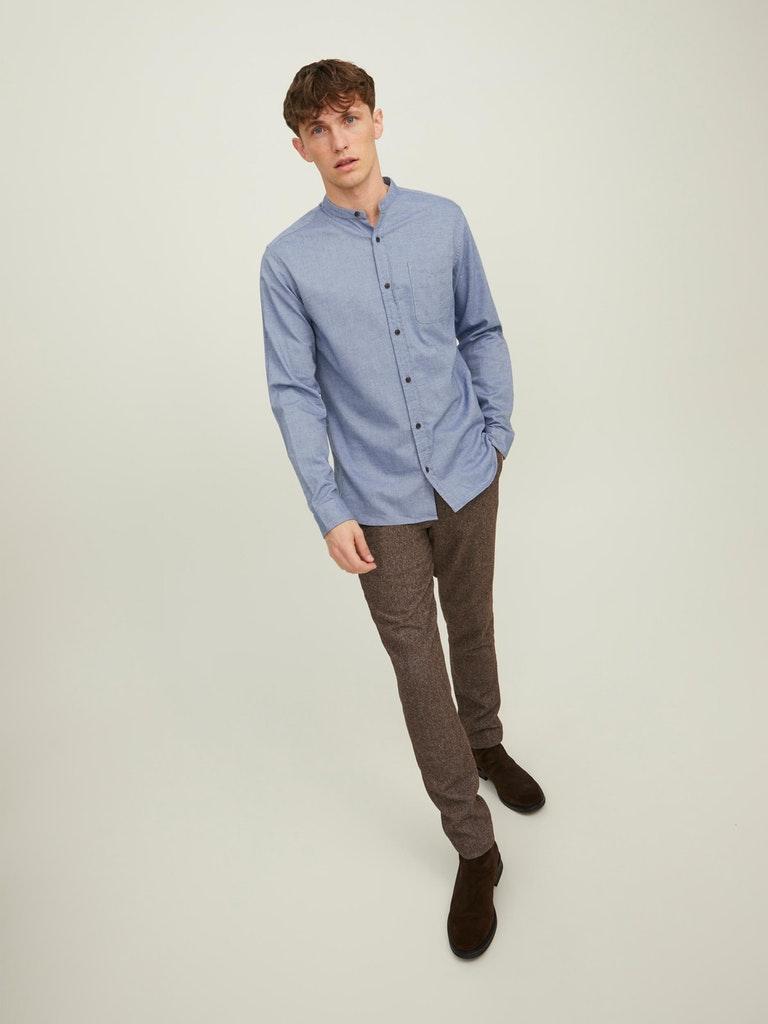 Jack & Jones Herren Hemd JJEBAND MELANGE SHIRT L/S AU22 SN