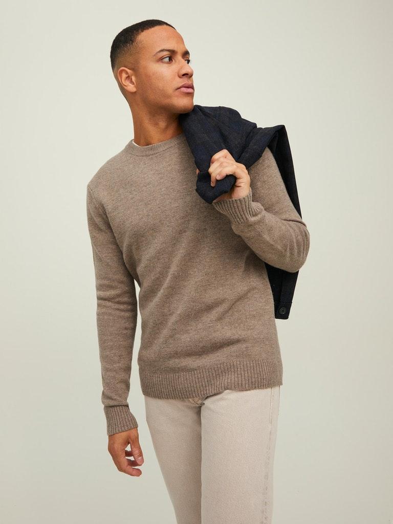 Jack & Jones Herren Pullover JPRCCLAMBSWOOL KNIT CREW NECK LN