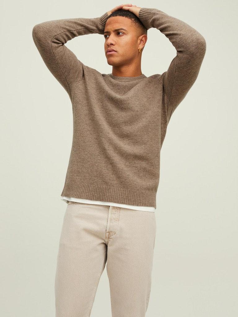 Jack & Jones Herren Pullover JPRCCLAMBSWOOL KNIT CREW NECK LN