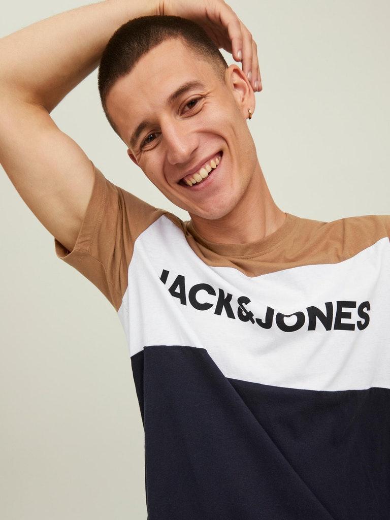 Jack & Jones Herren T-Shirt JJELOGO BLOCKING TEE SS NOOS