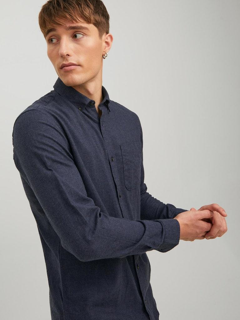 Jack & Jones Herren Hemd JJECLASSIC MELANGE SHIRT L/S AU22 SN