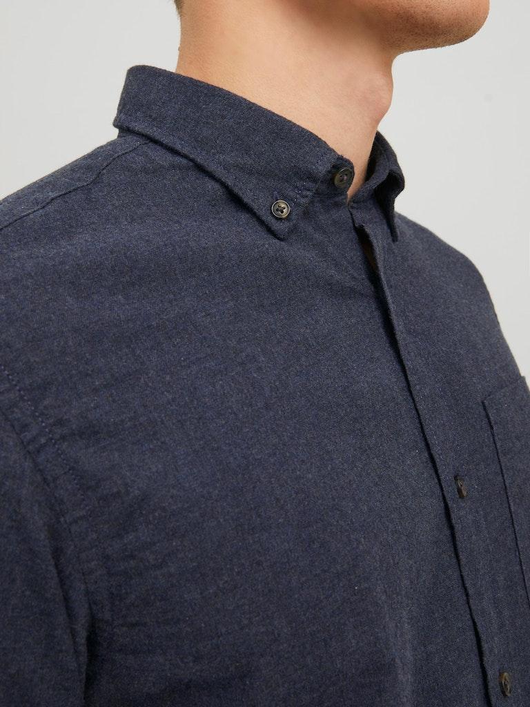 Jack & Jones Herren Hemd JJECLASSIC MELANGE SHIRT L/S AU22 SN