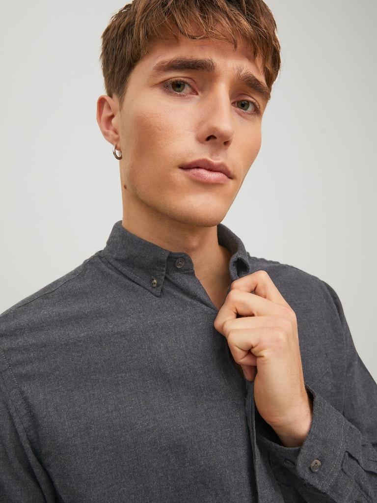 Jack & Jones Herren Hemd JJECLASSIC MELANGE SHIRT L/S AU22 SN