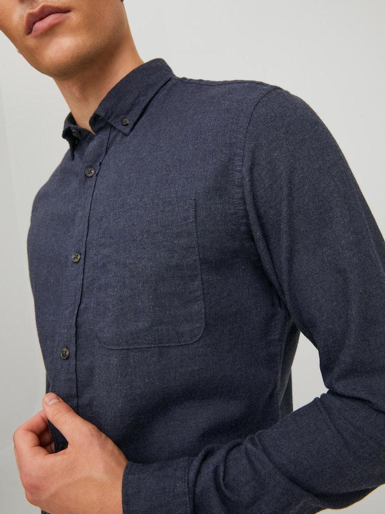 Jack & Jones Herren Hemd JJECLASSIC MELANGE SHIRT L/S AU22 SN
