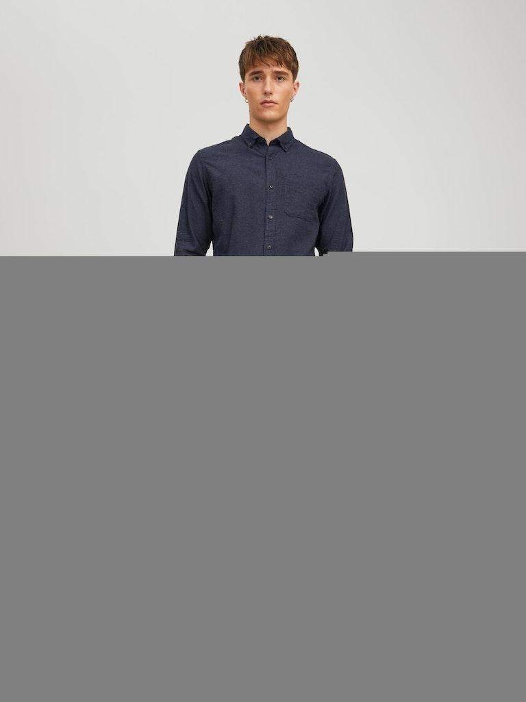 Jack & Jones Herren Hemd JJECLASSIC MELANGE SHIRT L/S AU22 SN