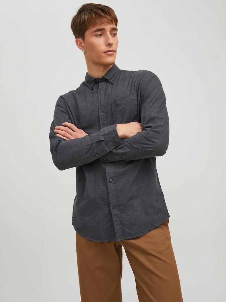 Jack & Jones Herren Hemd JJECLASSIC MELANGE SHIRT L/S AU22 SN