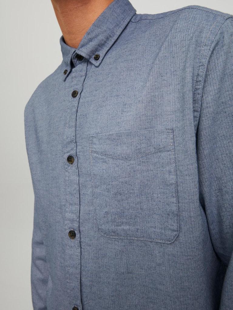 Jack & Jones Herren Hemd JJECLASSIC MELANGE SHIRT L/S AU22 SN