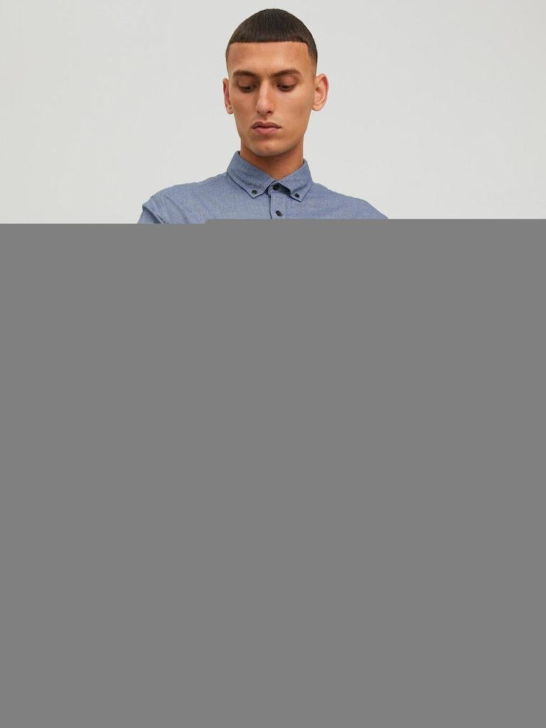 Jack & Jones Herren Hemd JJECLASSIC MELANGE SHIRT L/S AU22 SN