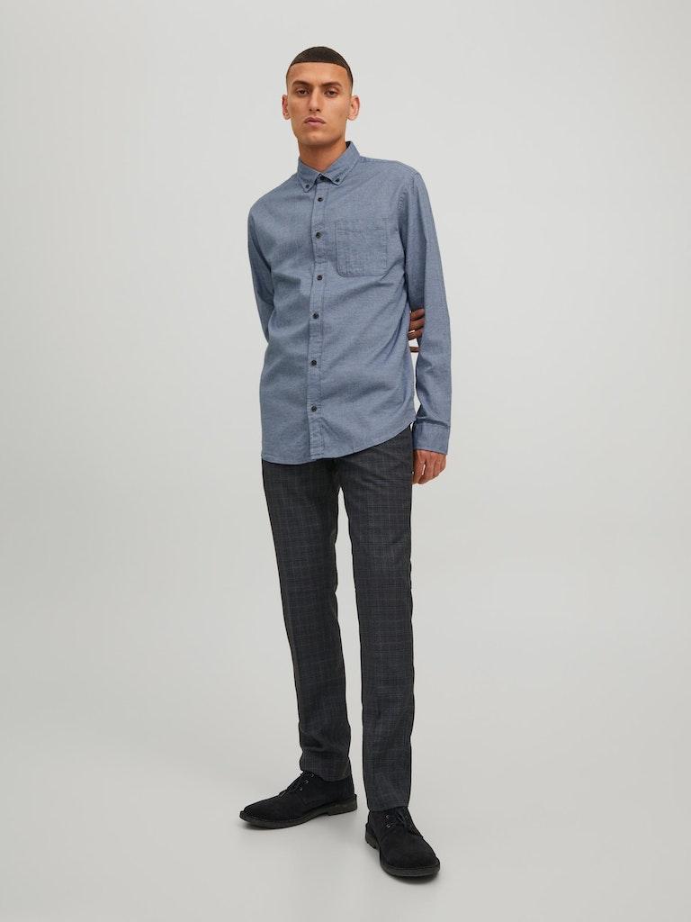 Jack & Jones Herren Hemd JJECLASSIC MELANGE SHIRT L/S AU22 SN