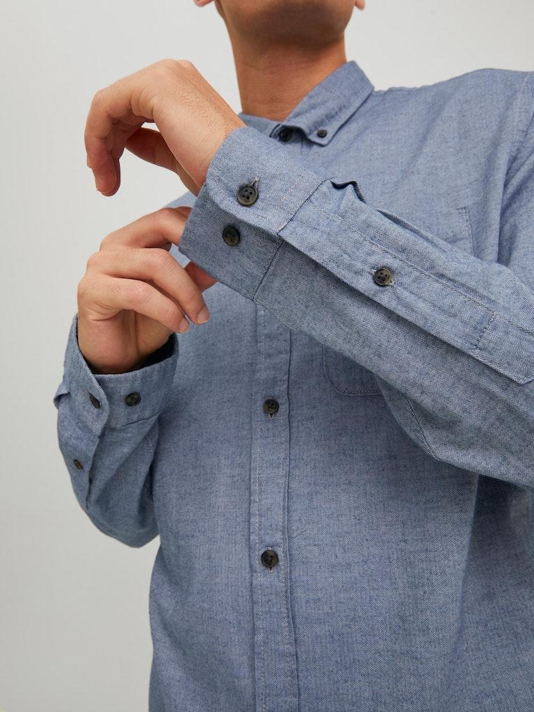 Jack & Jones Herren Hemd JJECLASSIC MELANGE SHIRT L/S AU22 SN