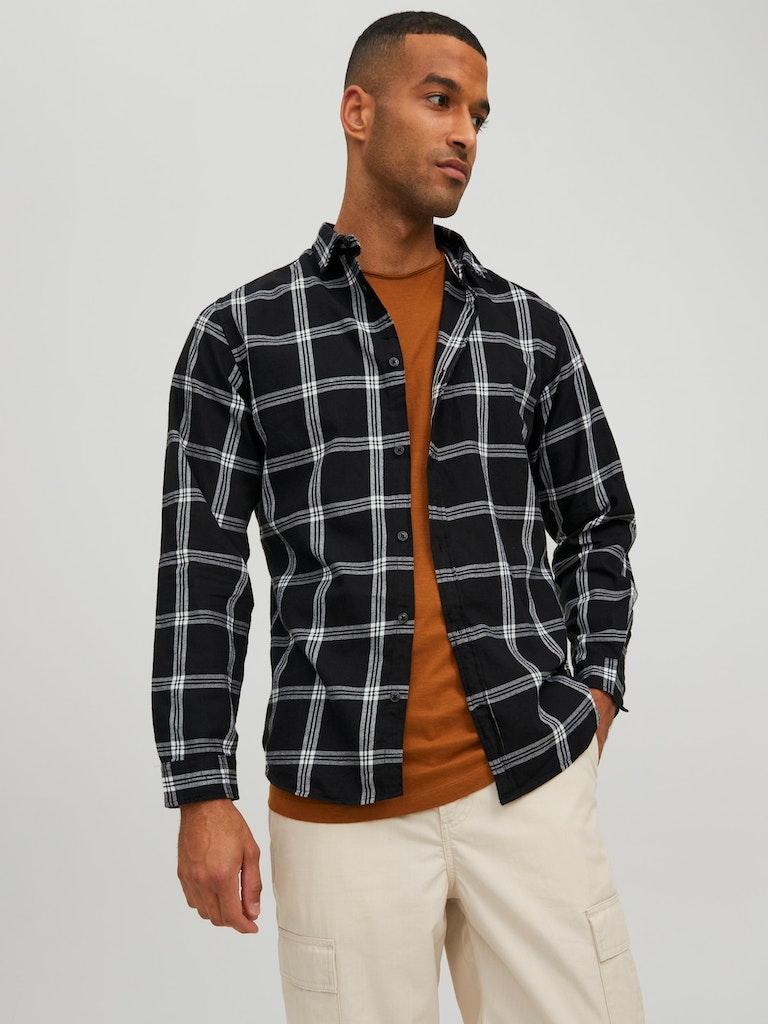 Jack & Jones Herren Hemd JJEGINGHAM TWILL SHIRT L/S NOOS