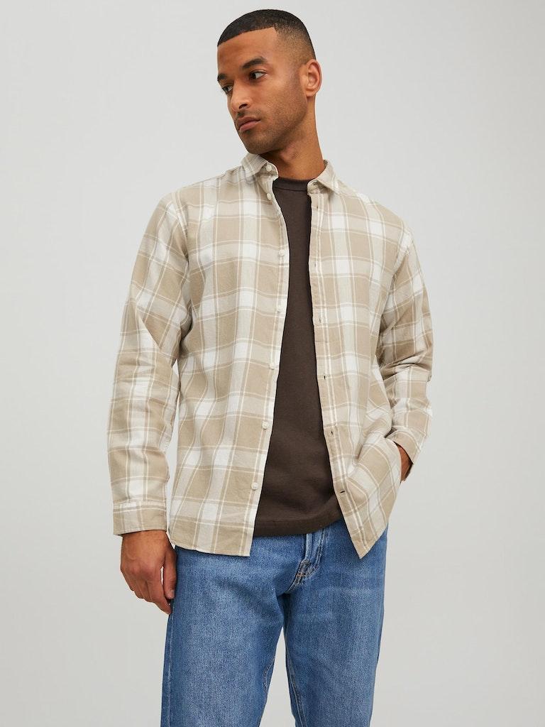 Jack & Jones Herren Hemd JJEGINGHAM TWILL SHIRT L/S NOOS
