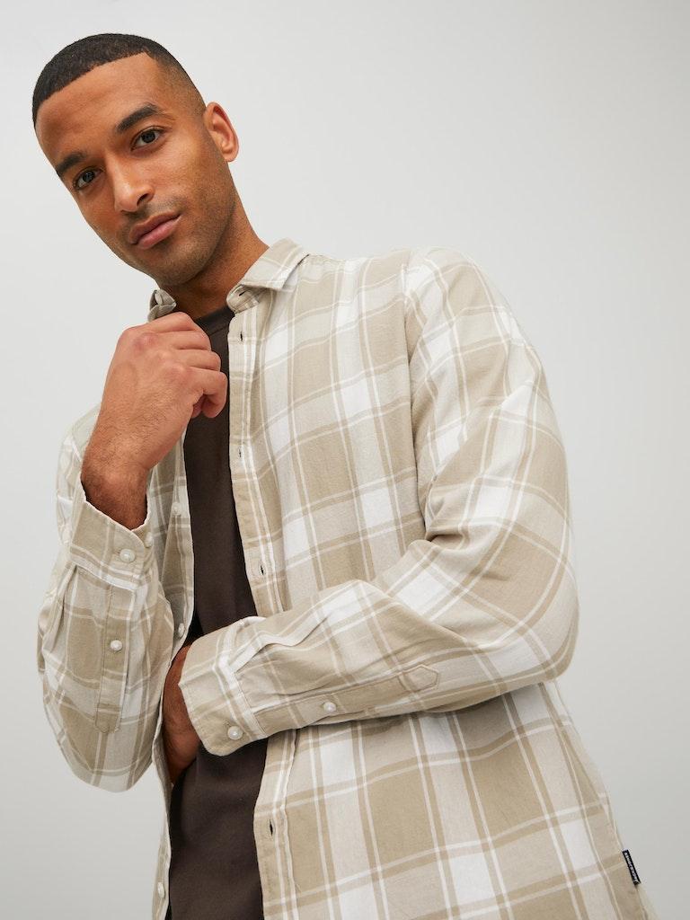 Jack & Jones Herren Hemd JJEGINGHAM TWILL SHIRT L/S NOOS