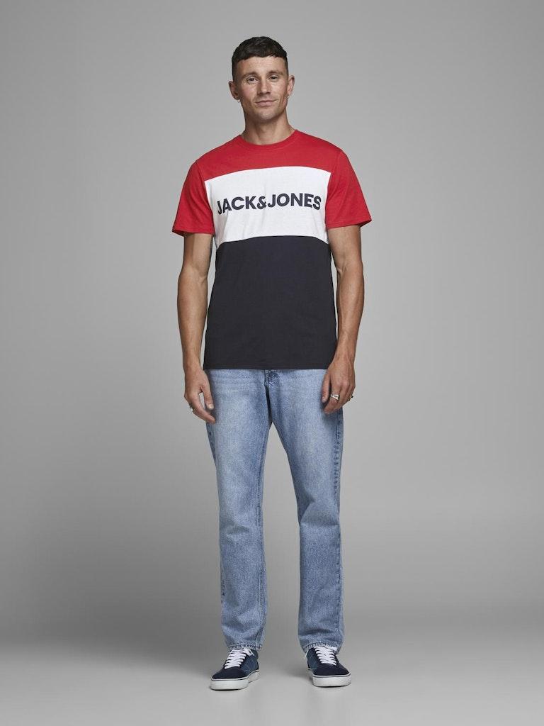 Jack & Jones Herren T-Shirt JJELOGO BLOCKING TEE SS NOOS