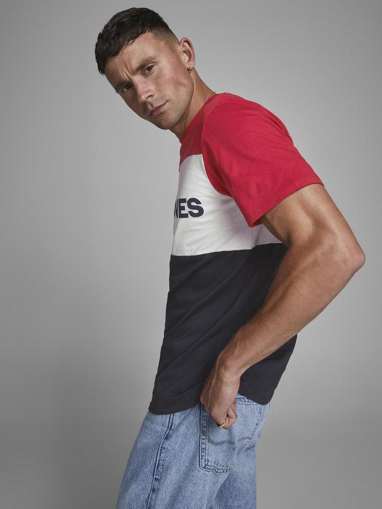Jack & Jones Herren T-Shirt JJELOGO BLOCKING TEE SS NOOS