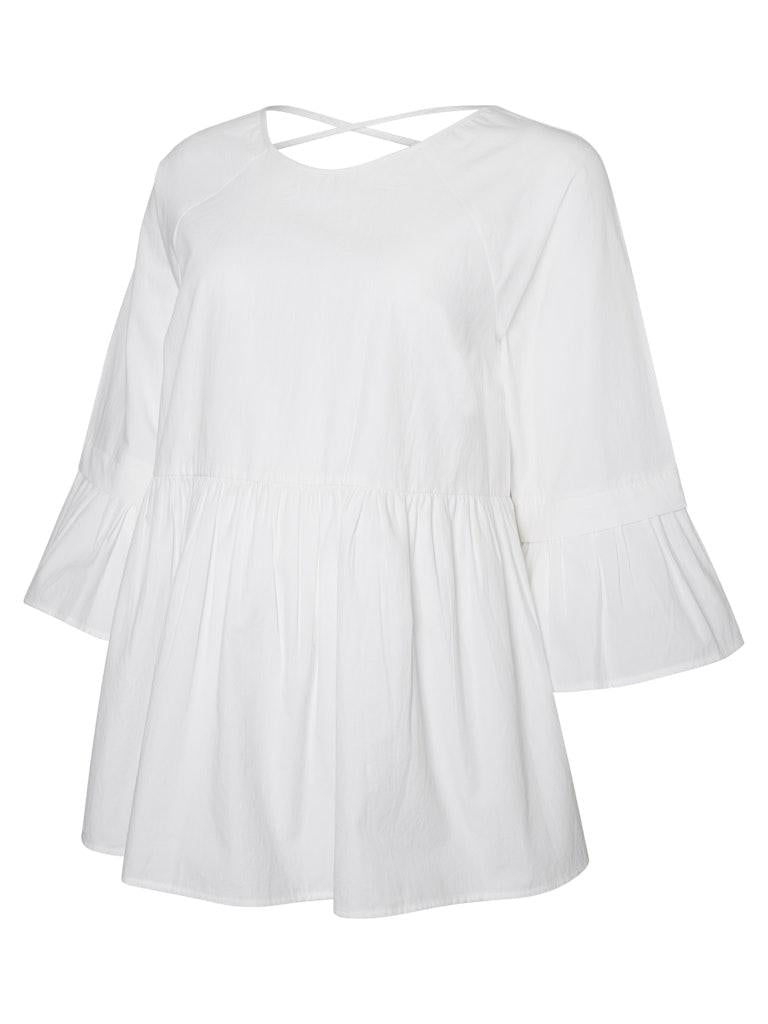 MAMALICIOUS Damen T-Shirt MLLIVA 3/4 WOVEN TOP A.